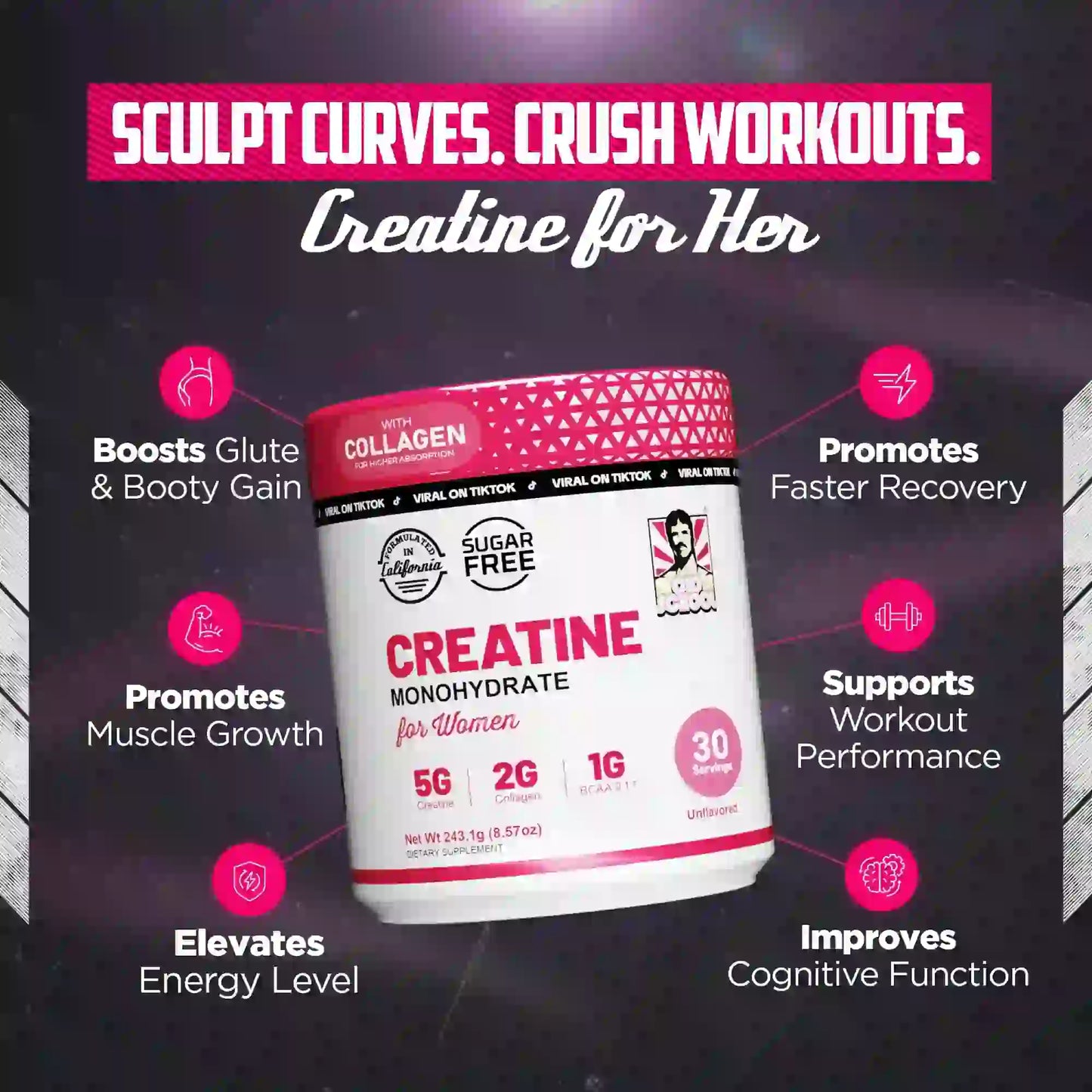 Creatine Monohydrate for Women - RECUPERACIÓN MUSCULAR