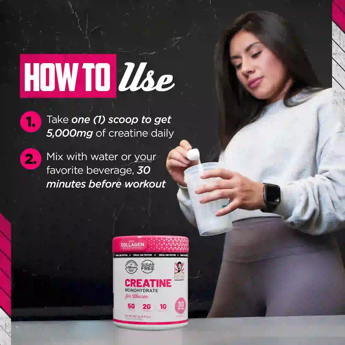 Creatine Monohydrate for Women - RECUPERACIÓN MUSCULAR