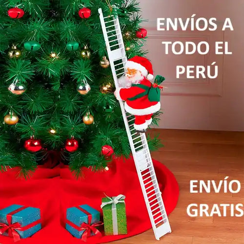 Papá Noel Subiendo Escalera – Decoración Navideña