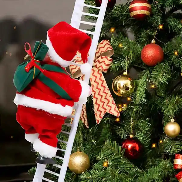 Papá Noel Subiendo Escalera – Decoración Navideña