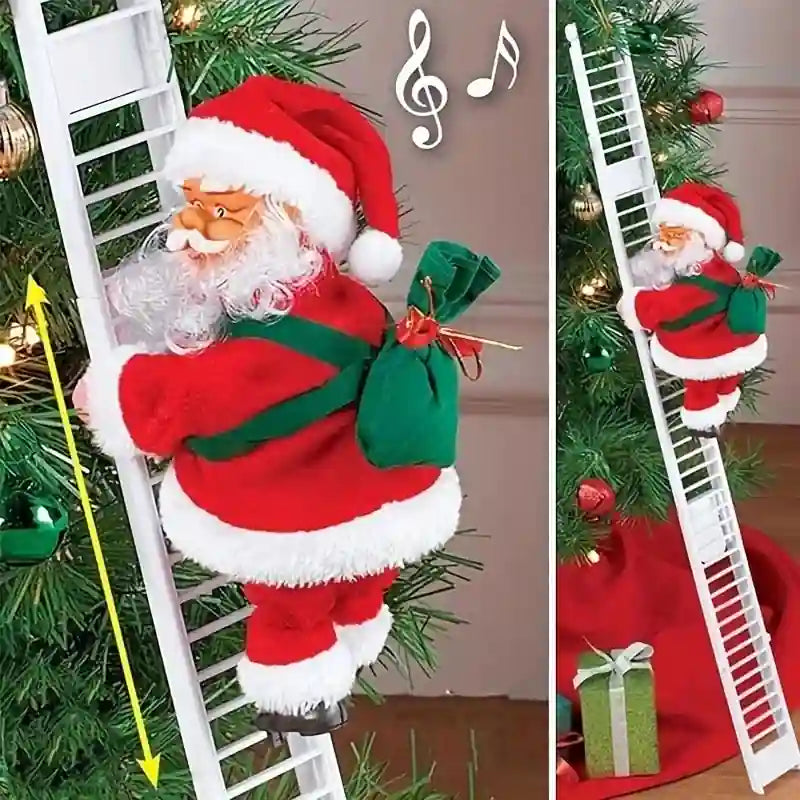 Papá Noel Subiendo Escalera – Decoración Navideña