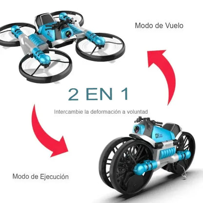 Moto Drone Convertible 2 en 1 - Drone con Cámara WiFi HD 🏍️🚁