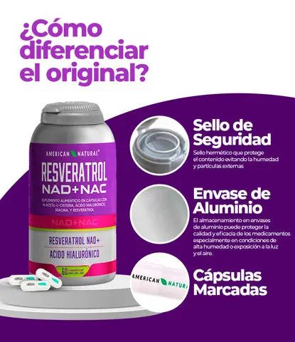 RESVERATROL + NAD+ NAC - JUVENTUD SIN LÍMITES