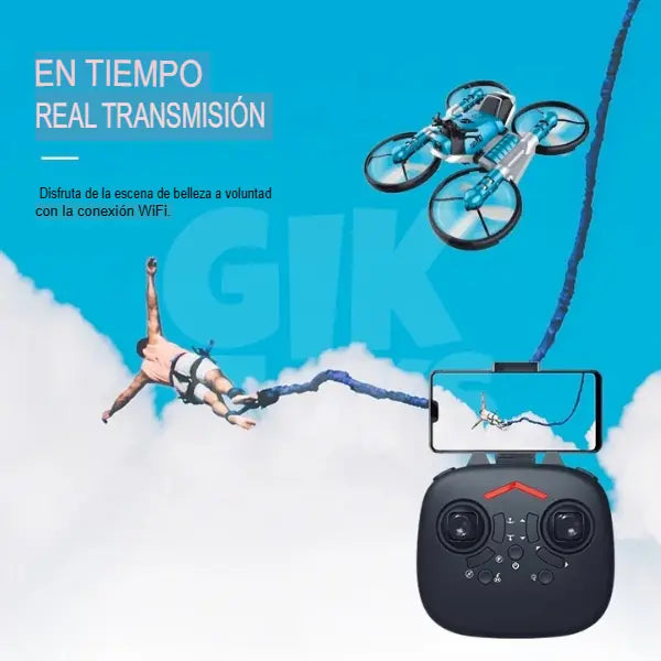 Moto Drone Convertible 2 en 1 - Drone con Cámara WiFi HD 🏍️🚁