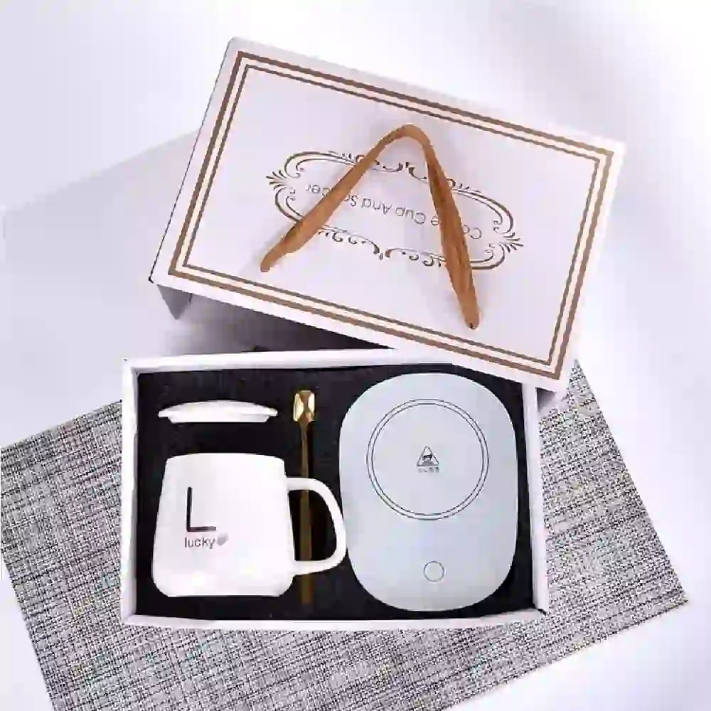 TAZA INTELIGENTE CON BASE CALENTADORA ELÉCTRICA PORTATIL