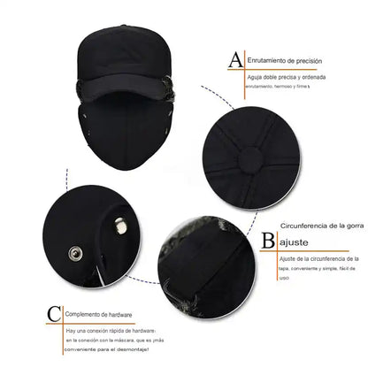 GORRO DE INVIERNO 3 EN 1 - TEJIDO TÉRMICO