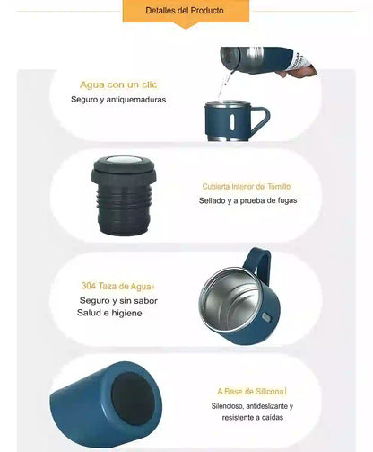 TERMO AISLANTE PREMIUM CON SET DE TAZAS INCLUIDAS